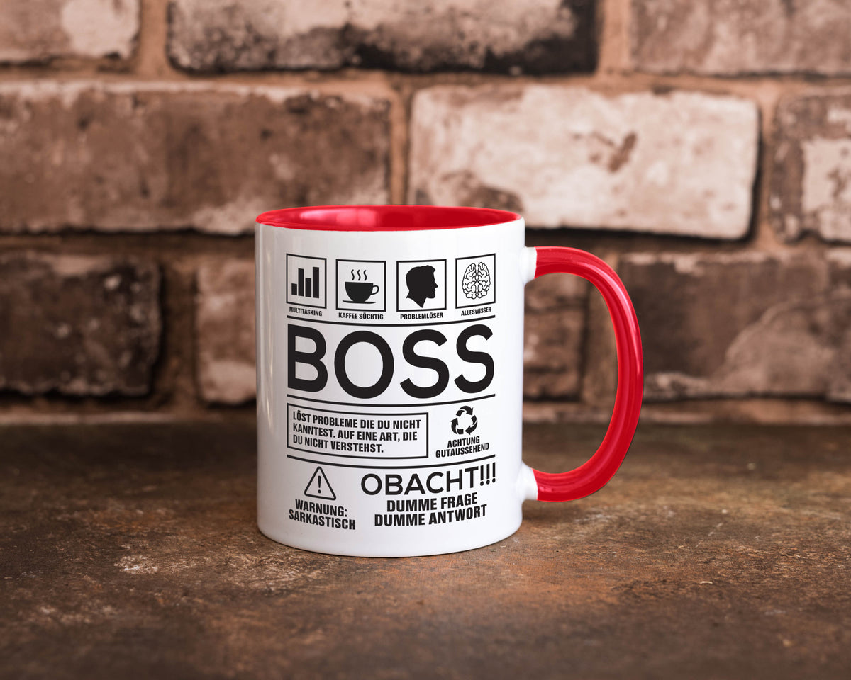 Achtung Probleme Boss | Führungskraft Vorgesetzter lustig Humor Geschenkidee Tasse
