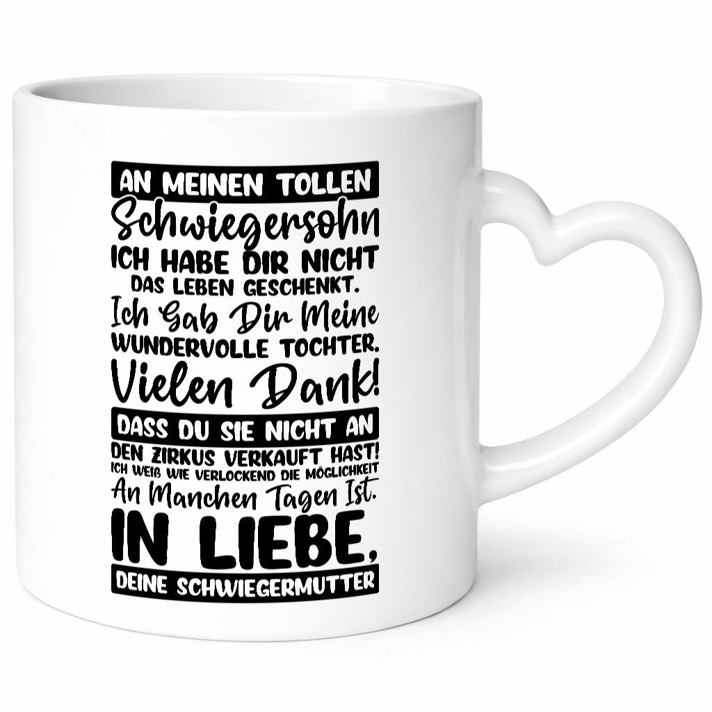 An meinen tollen Schwiegersohn vl1 Humor Familie Geschenkidee Tasse