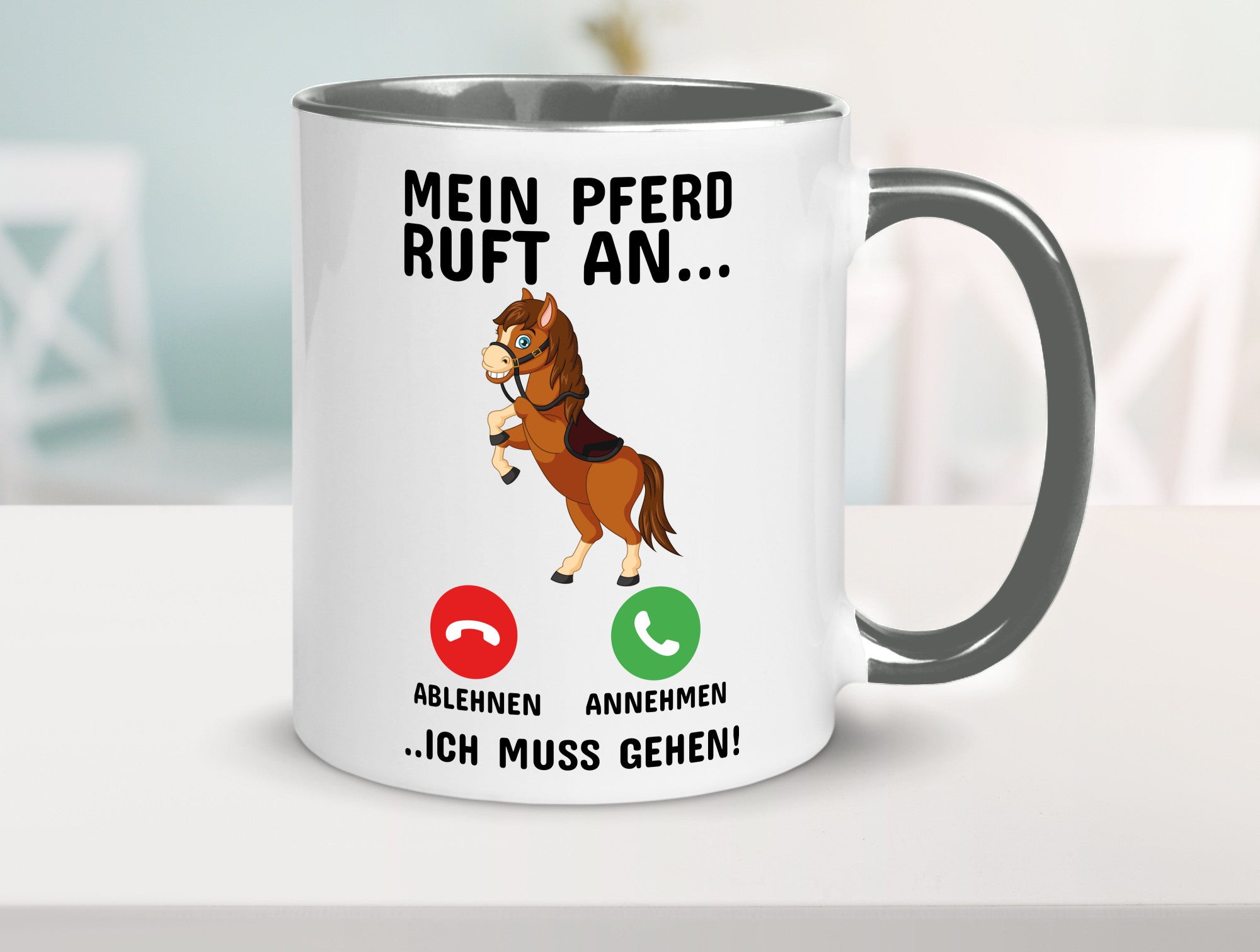 Mein Pferd ruft an Humor Geschenkidee Tasse