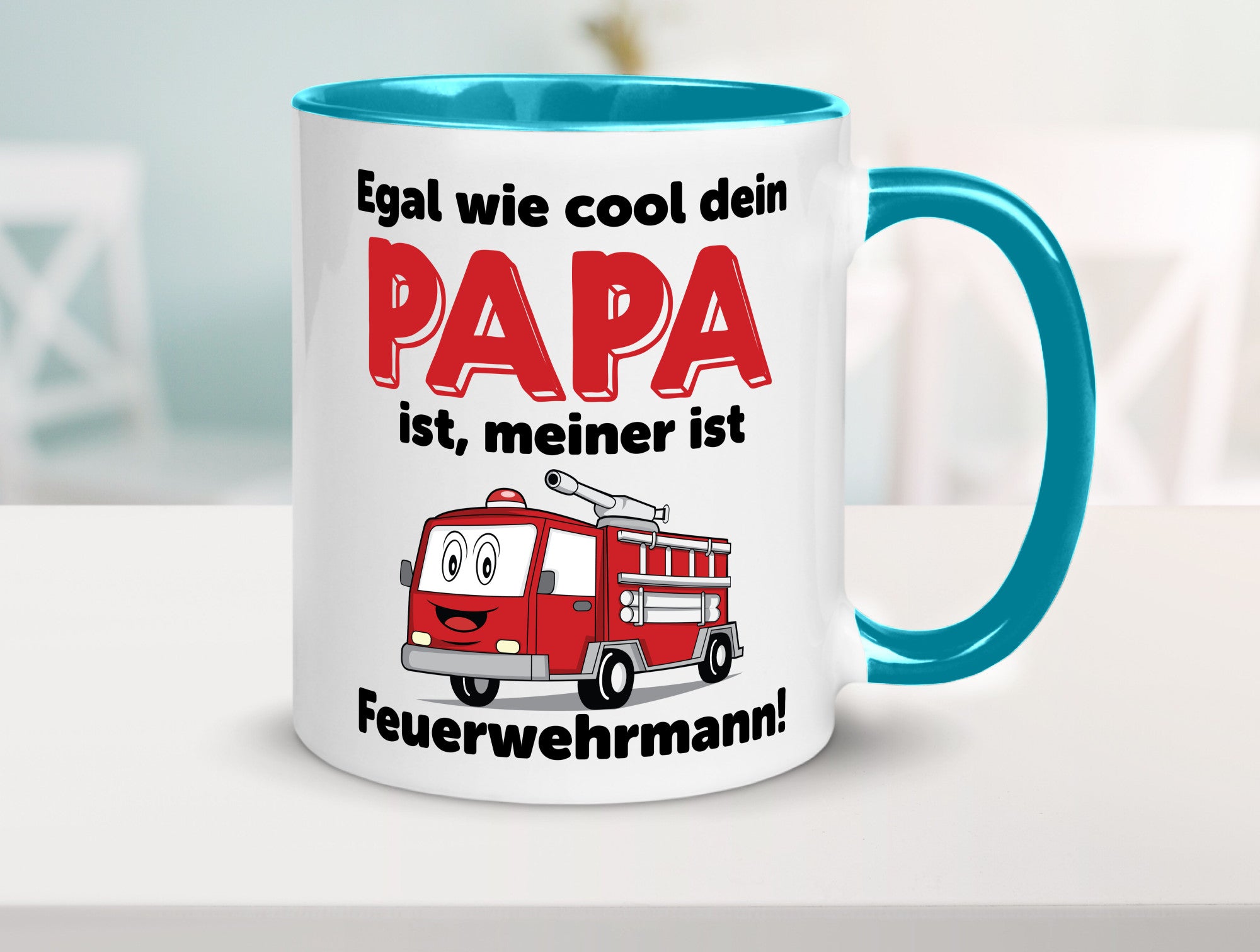 Cooler Papa | Feuerwehrmann Bester der Welt Humor Geschenkidee Tasse