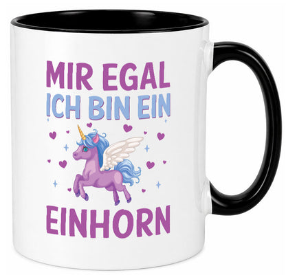 Mir egal, ich bin ein Einhorn| Herzen Geschenkidee Humor Tasse