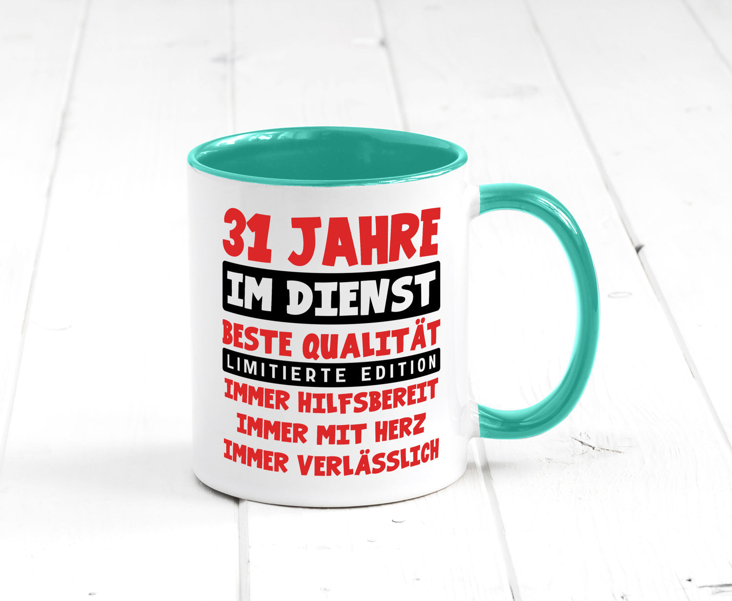 31 Jahre im Dienst | Jubiläum Arbeit v9 lustig Kollegen Büro Geschenk Tasse