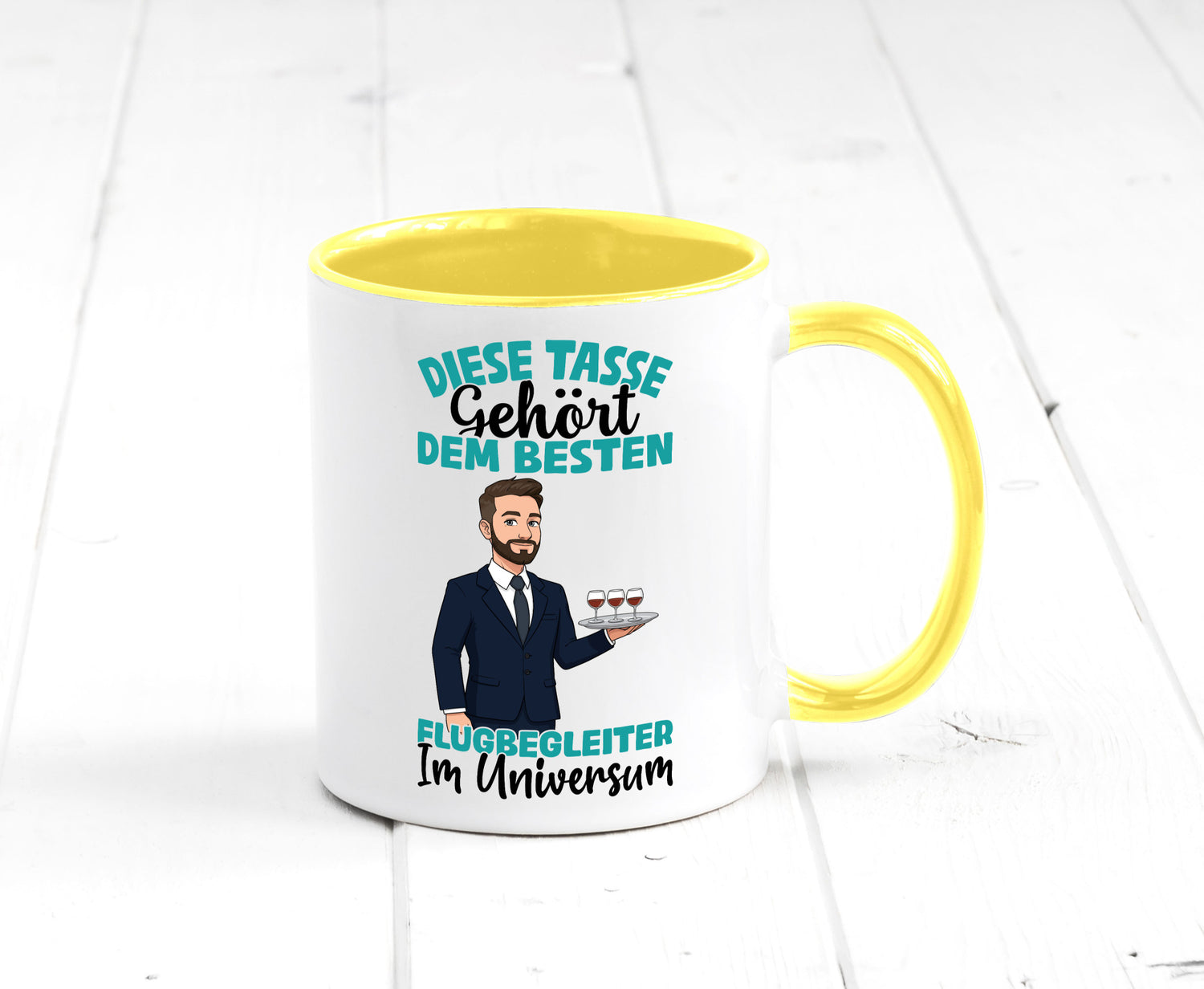 Im Universum: Flugbegleiter | Steward Flughafen Humor Geschenkidee Tasse
