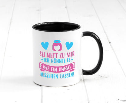 Sei nett, könnte wie ein Unfall aussehen | Kopf lustiger Spruch Geschenk Humor