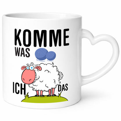 Komme was Wolle | häkeln Häkelzubehör Schaf Humor Geschenkidee Tasse