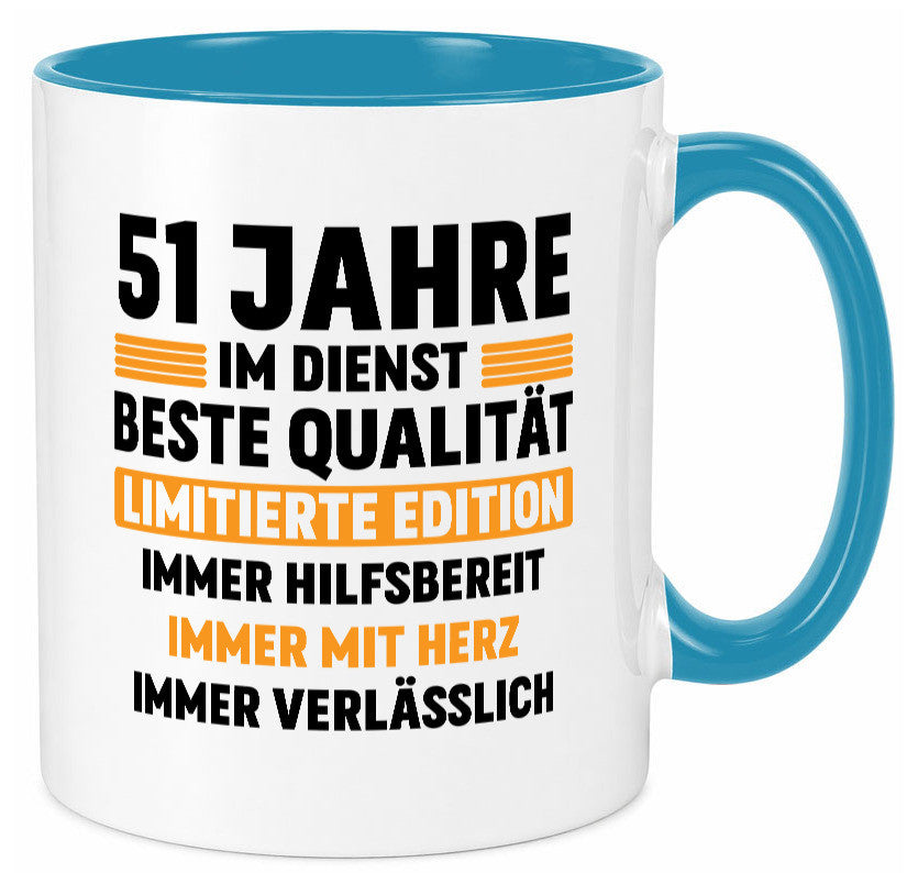 51 Jahre im Dienst | Jubiläum Arbeit lustiger Spruch Geschenk Kollegen Büro