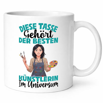 Im Universum: Künstlerin| Kunst Humor Geschenkidee Tasse