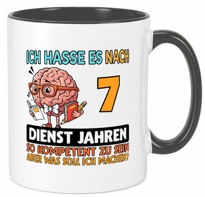 7 Dienstjahre | Arbeit Kompetent lustig Kollegen Büro Geschenk Tasse