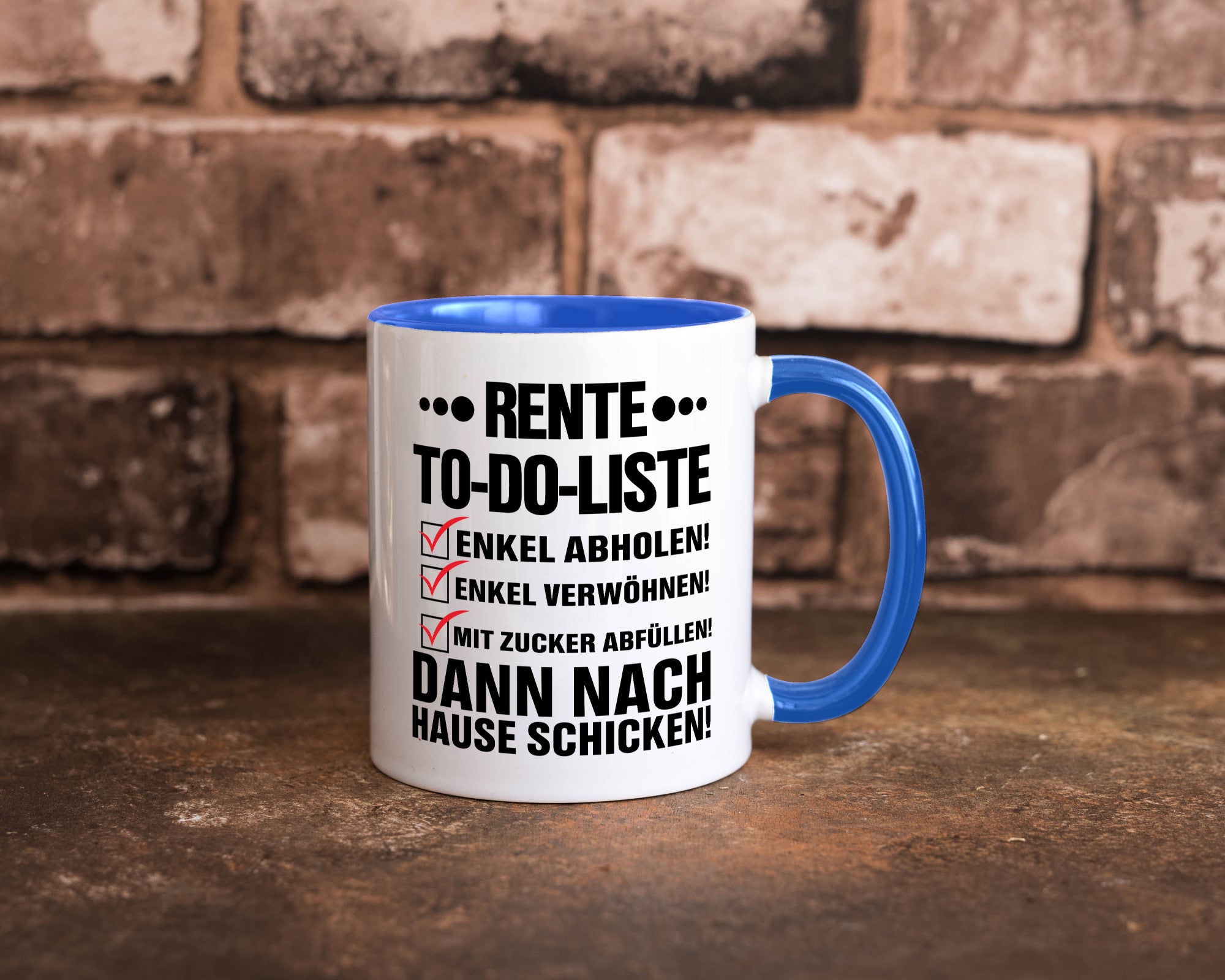Rente To-Do-Liste | Rentner Tasse Enkel verwöhnen Geschenk Ruhestand Jubiläum