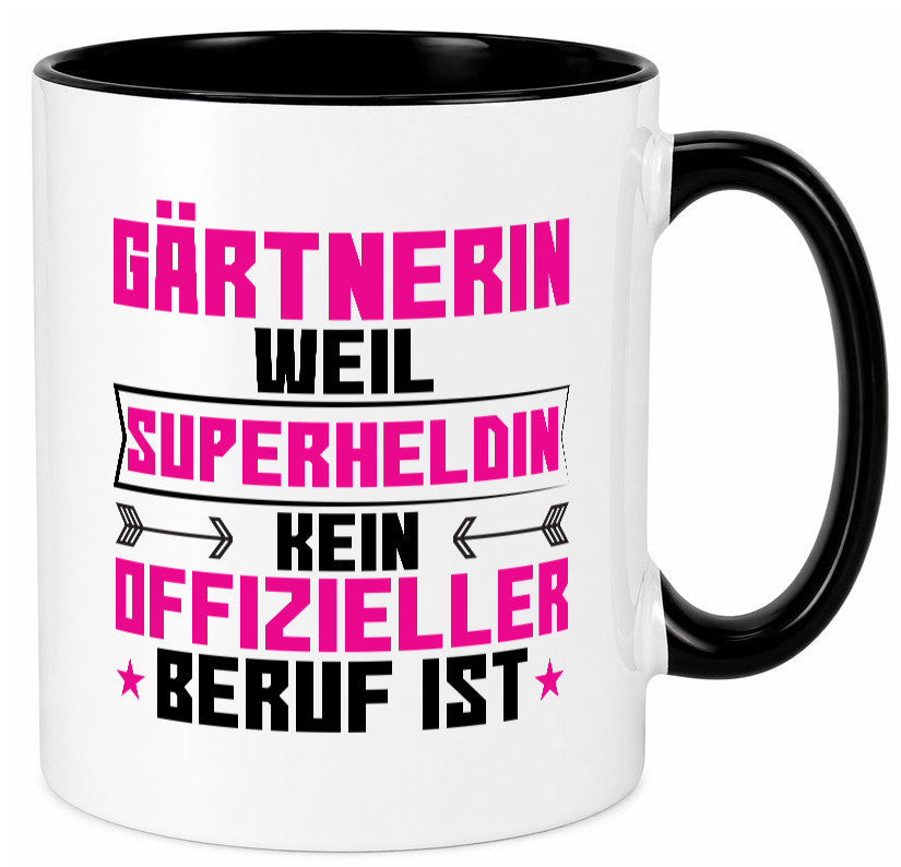 Superheldin Gärtnerin | Gartenbau Geschenk Humor Geschenkidee lustiger Spruch Tasse