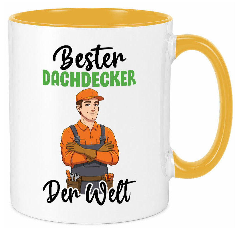 Bester Dachdecker | Dachbau Hausbau v2 lustiger Spruch Geschenk Humor Tasse