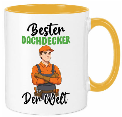 Bester Dachdecker | Dachbau Hausbau v2 lustiger Spruch Geschenk Humor Tasse