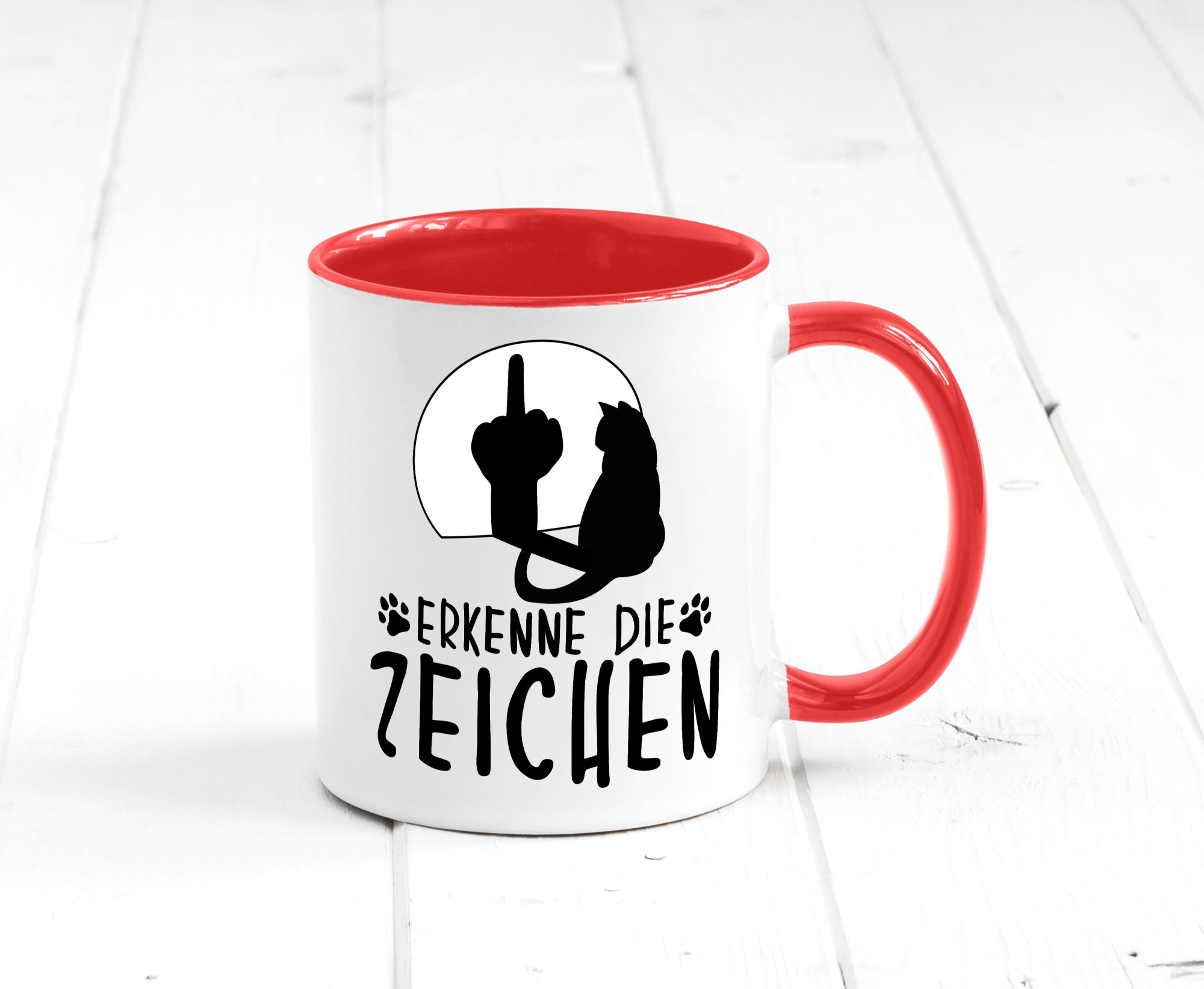 Erkenne die Zeichen | Katze Humor Tierliebhaber Geschenkidee Tasse