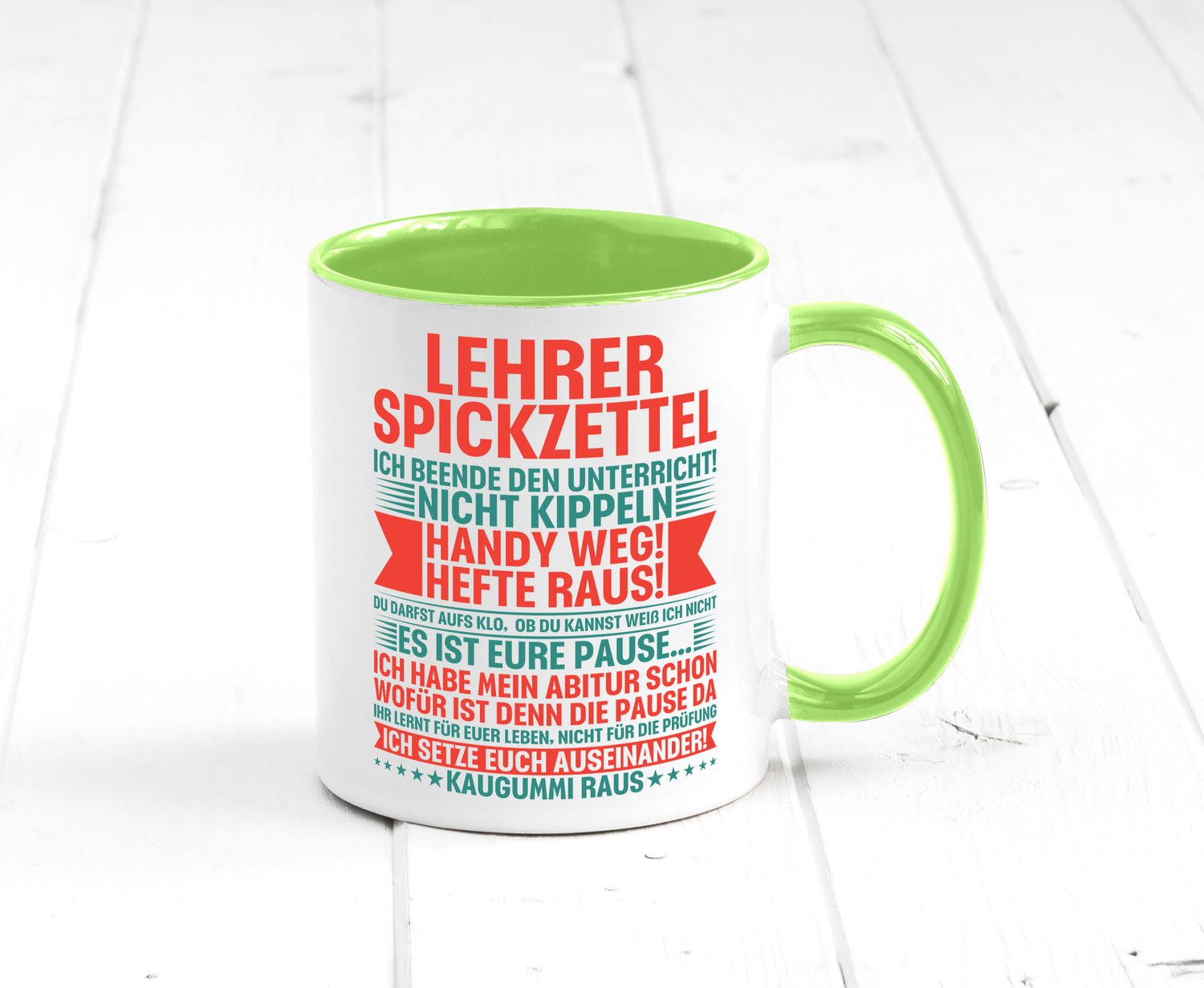Lehrer Spickzettel | Beruf Tasse lustiger Spruch vl4 lustig Arbeit Kollegen