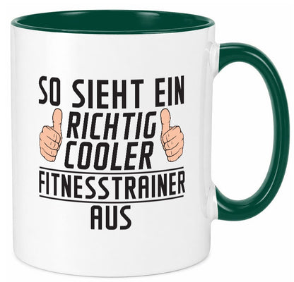 Richtig Cooler Fitnesstrainer | Personal Trainer Sport lustiger Spruch Geschenk Tasse