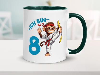 Ich bin 8 | 8. Geburtstag Karate Kampfsport Affe lustiger Spruch Geschenk