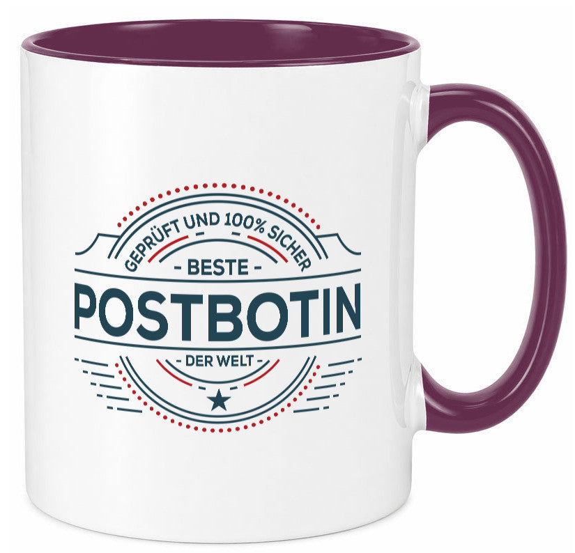 Geprüft und sicher: Postbotin | Beruf Post Briefträger lustiger Spruch Geschenk