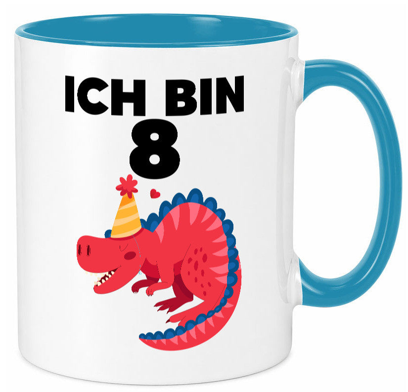 8. Geburtstag | Dino Dinosaurier 8 Jahre lustig Geschenkidee Geschenk Tasse