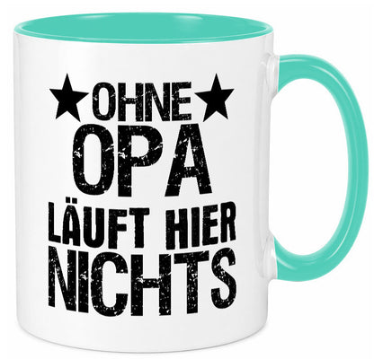 Ohne Opa läuft hier nichts | Sterne Geschenkidee Familie Humor Tasse