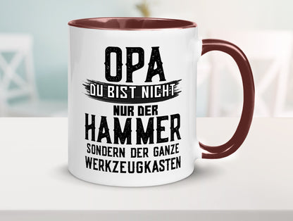 Opa ist der Hammer | Großvater Tasse Werkzeugkasten lustig Familie Geschenkidee