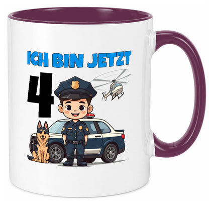 4. Geburtstag | 4 Jahre Polizei Kind Polizeiauto Humor Geschenkidee Tasse
