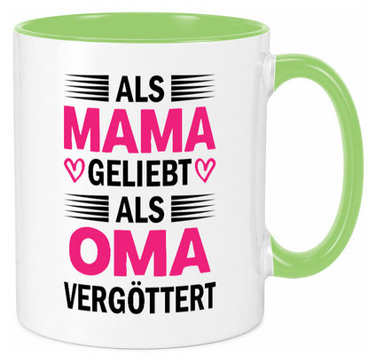 Als oma Vergöttert | Muttertag mama Großmutter Humor Familie Geschenkidee Tasse