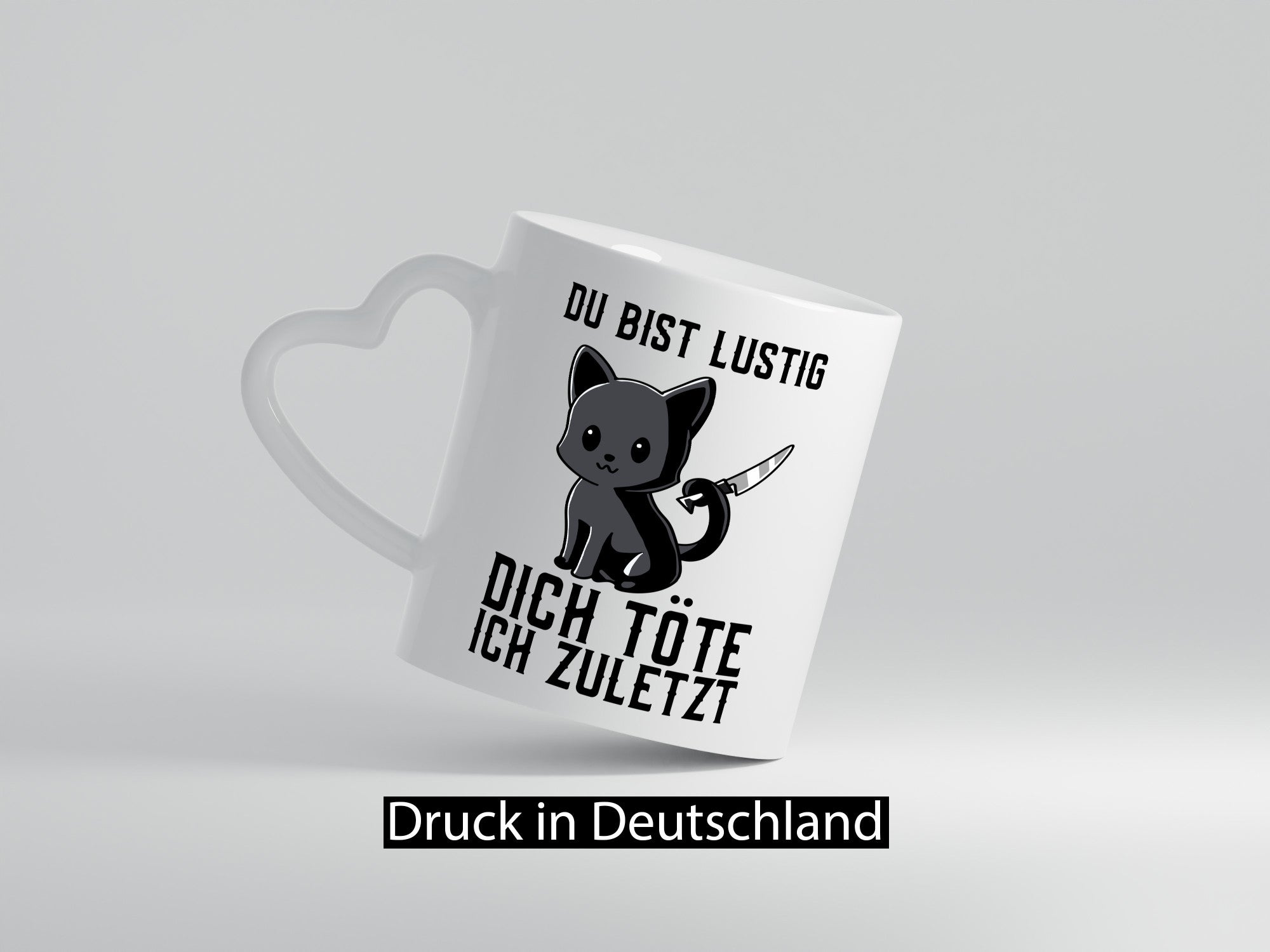 Du bist lustig | verrückte Katze mit Messer Sarkasmus lustiger Spruch Geschenk