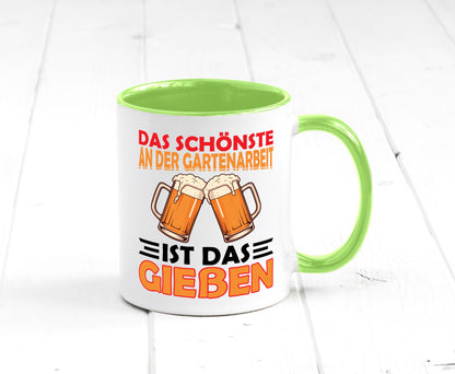 Das schönste an gartenarbeit ist Gießen | Biertrinker Geschenkidee Arbeit