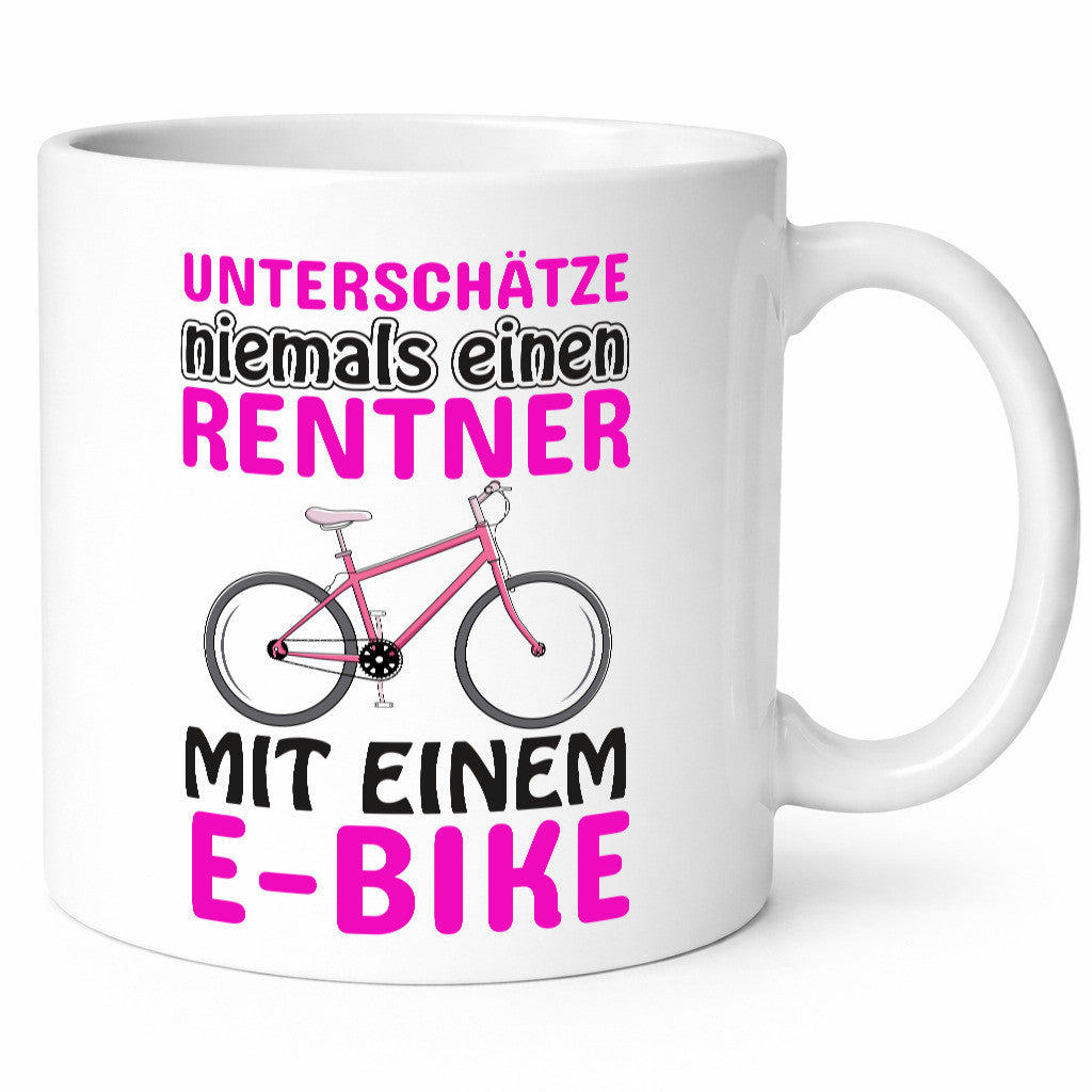 Rentner mit E-Bike | Fahrrad Tasse Rente Humor Geschenk Ruhestand Jubiläum