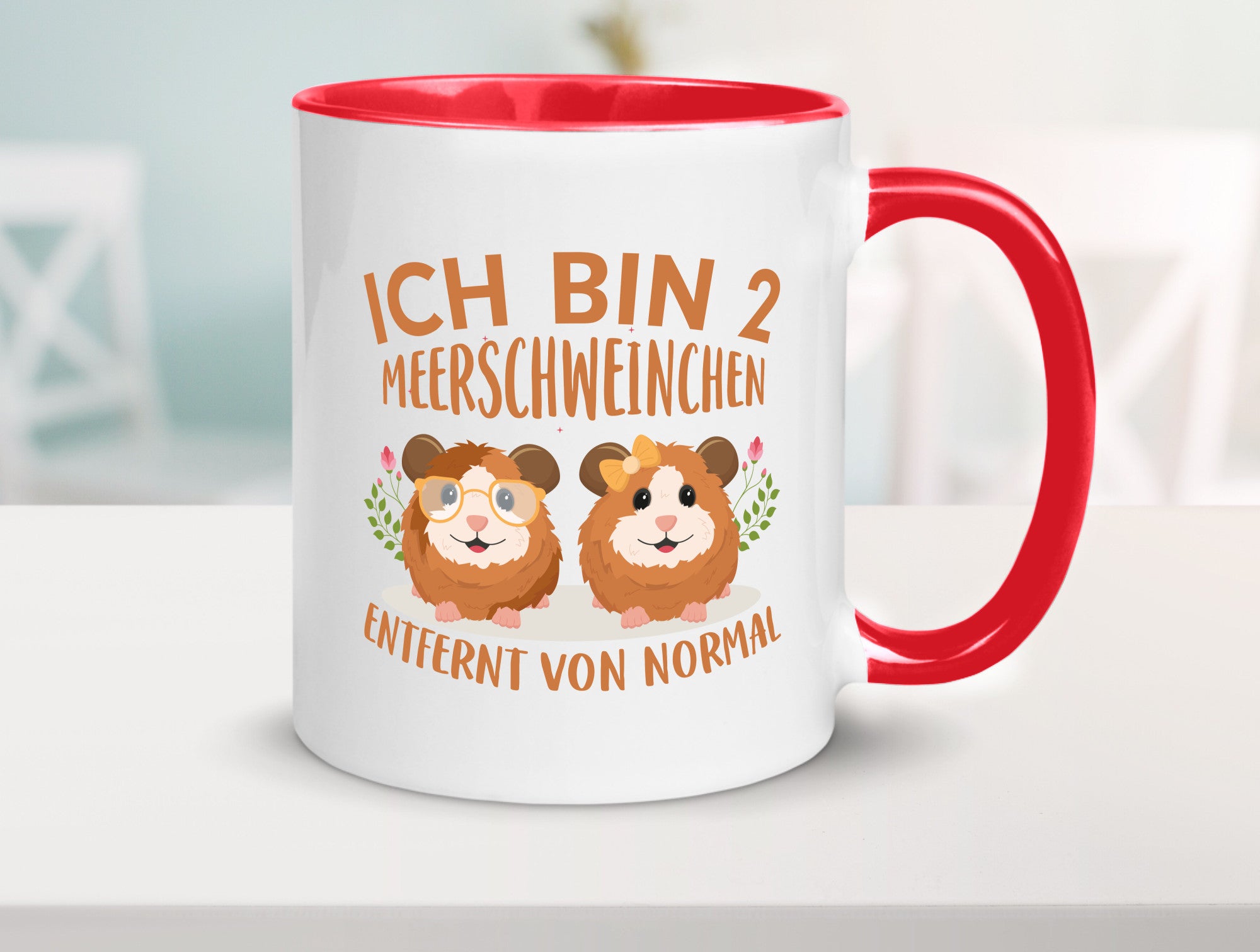 Zwei Meerschweinchen | Tierfreund Tasse Tier Liebe lustig Tierliebhaber Humor