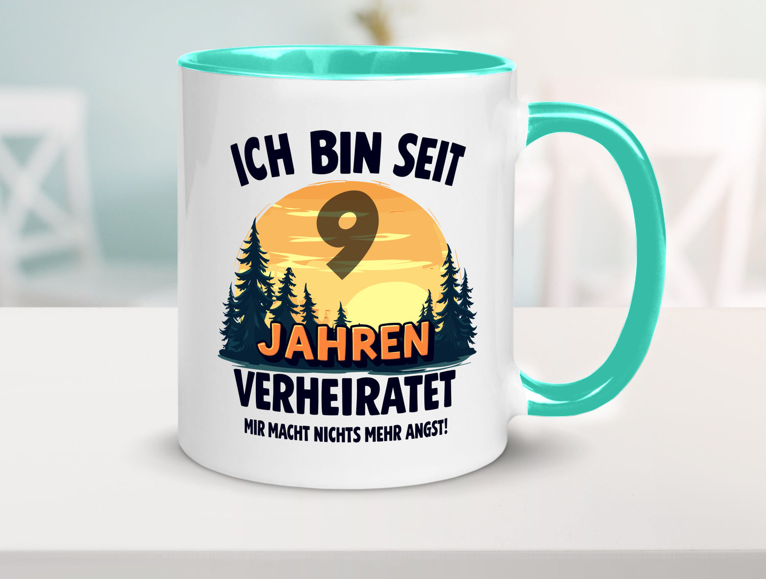 Ich bin Verheiratet | 9. Hochzeitstag Ehepaar v2 Geschenkidee Humor Tasse