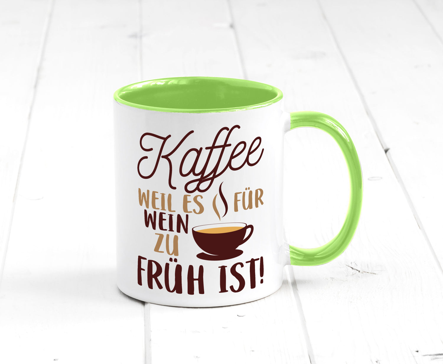 Weil es für Wein zu früh ist | Kaffeetrinker Herzschlag Humor Geschenkidee Tasse