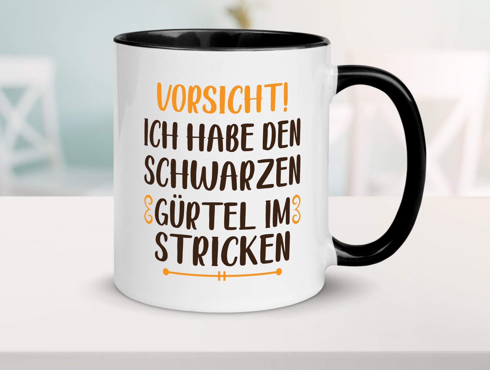 Schwarzen Gürtel im Stricken | Stricknadel lustiger Spruch Geschenk Humor