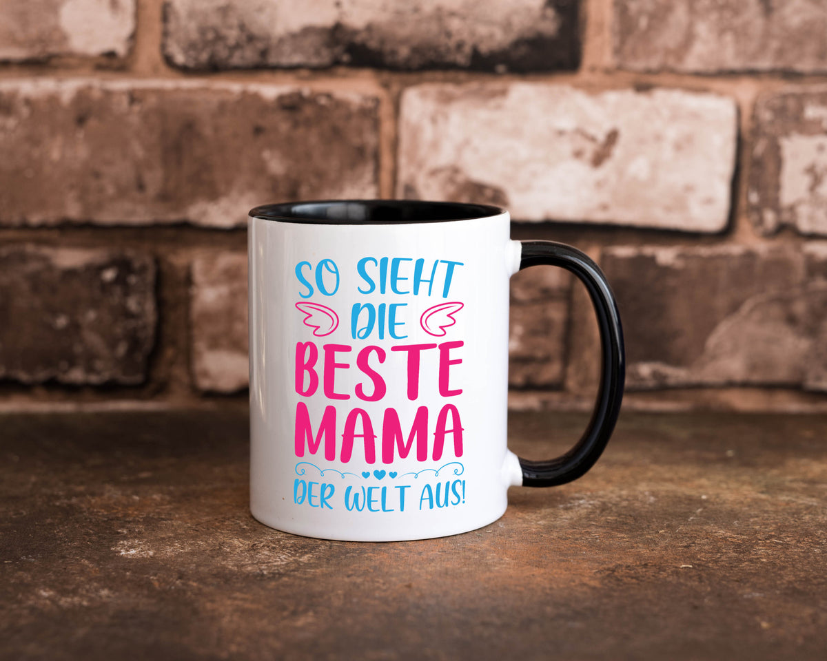 Beste Mama der Welt | Herzchen Geschenk Familie Geschenkidee lustiger Spruch Tasse