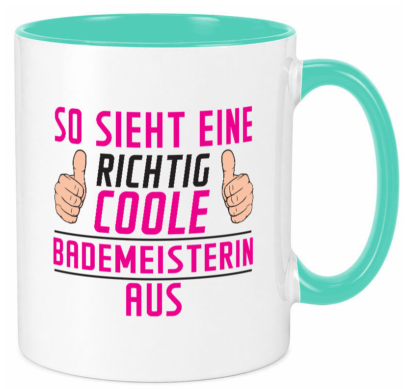 Richtig Coole Bademeisterin | Schwimmmeisterin Geschenk Humor Geschenkidee Tasse