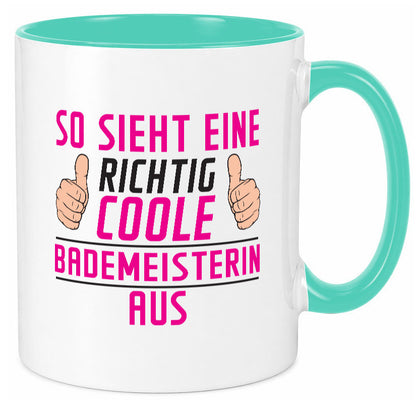Richtig Coole Bademeisterin | Schwimmmeisterin Geschenk Humor Geschenkidee Tasse
