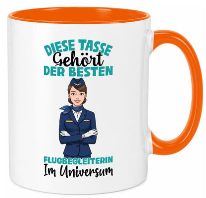 Im Universum: Flugbegleiterin | Stewardess Flughafen lustig Humor Geschenkidee Tasse