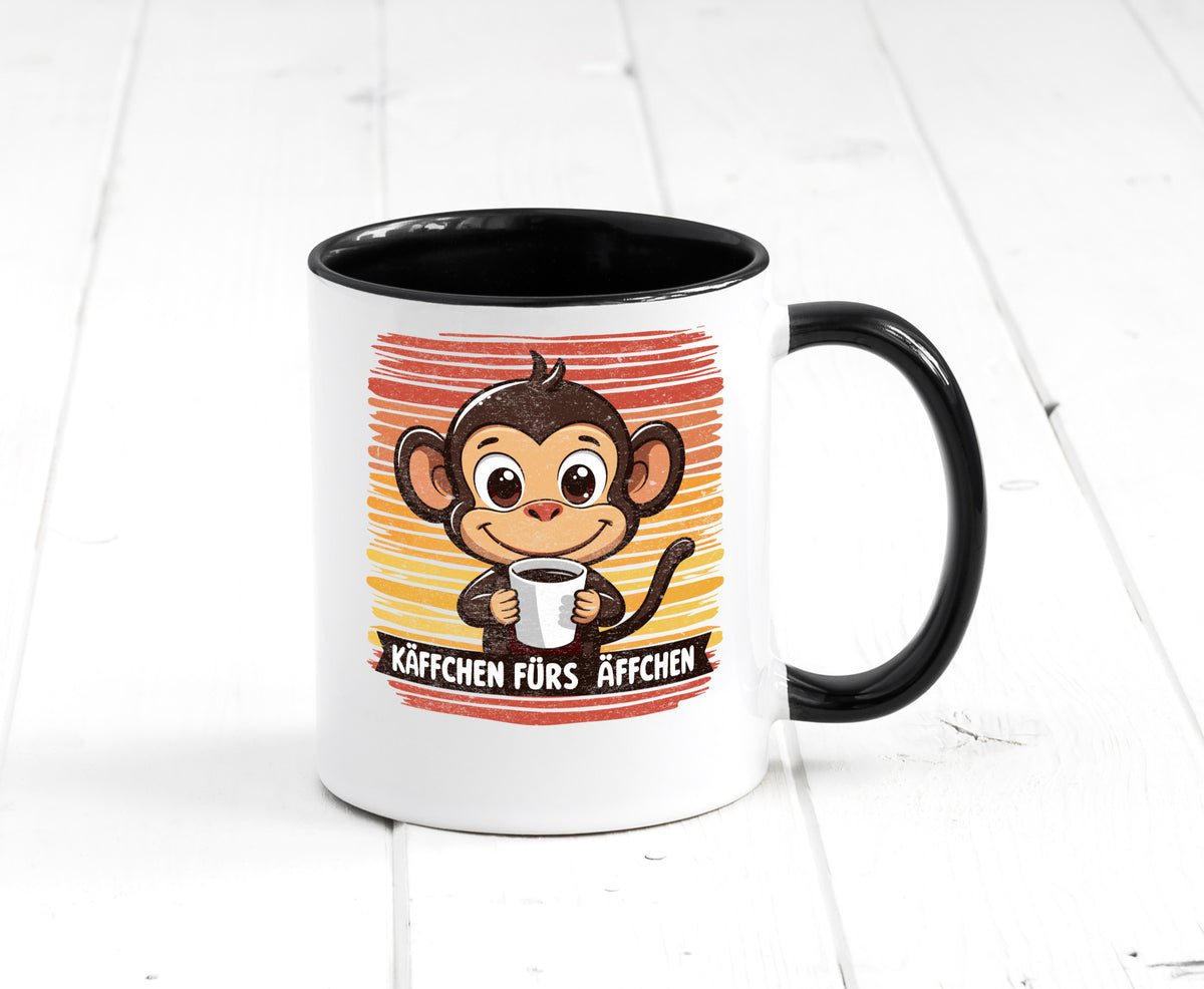 Käffchen fürs Ã„ffchen | Kaffeetrinker Affe v2 lustiger Spruch Geschenk Humor Tasse