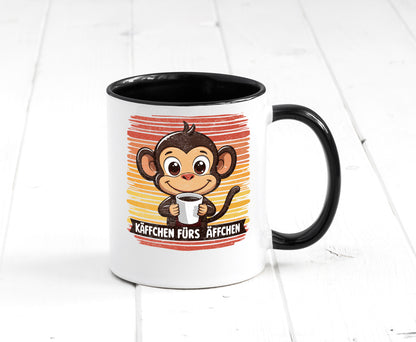 Käffchen fürs Ã„ffchen | Kaffeetrinker Affe v2 lustiger Spruch Geschenk Humor Tasse