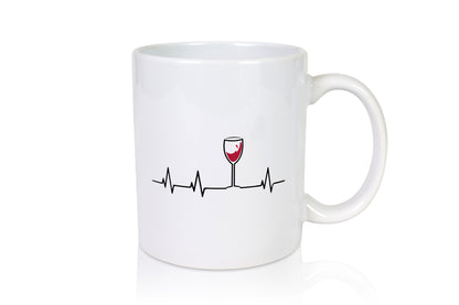 Wein Herzschlag | Rotwein Glas Trinker Winzer Humor Geschenkidee Tasse