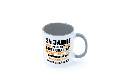34 Jahre im Dienst | Jubiläum Arbeit v2 Humor Kollegen Büro Geschenkidee Tasse