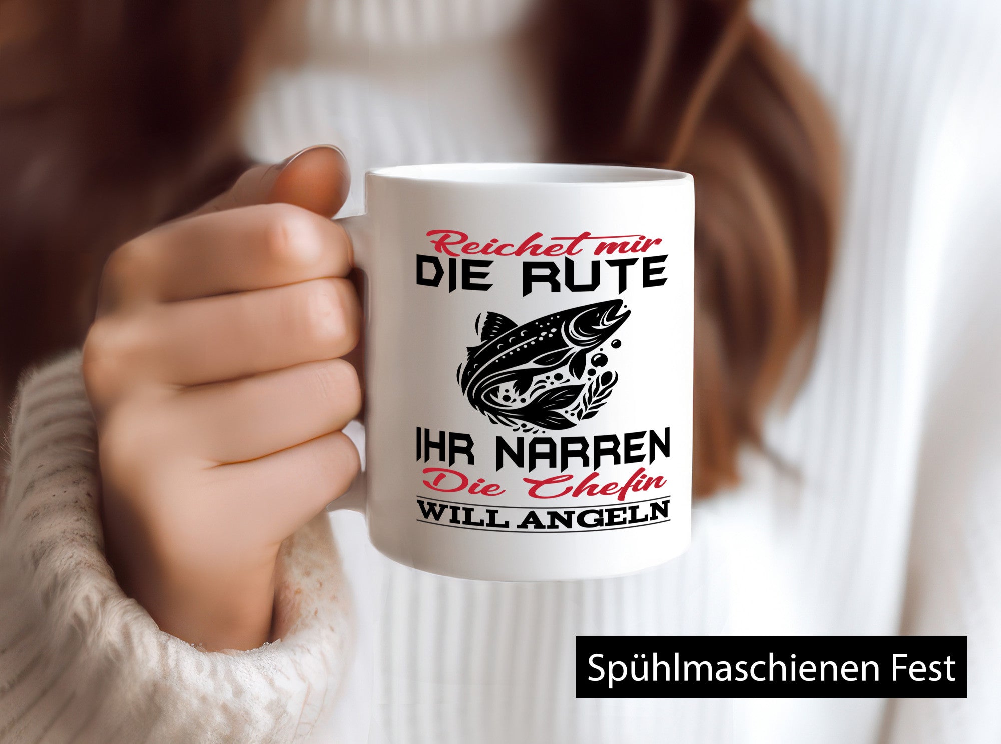 Reichet mir die Rute Chefin will Angeln | lustiger Spruch Geschenk Arbeit
