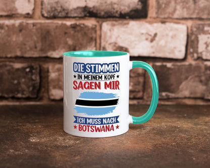 Botswana | Urlaub Stimmen in meinem Kopf Traumland Geschenkidee Humor Tasse
