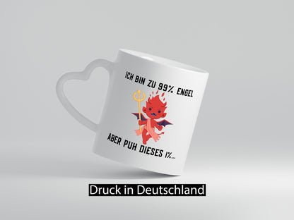 Zu 99% Engel | frecher Teufel mit Flügel lustiger Spruch Geschenkidee Humor
