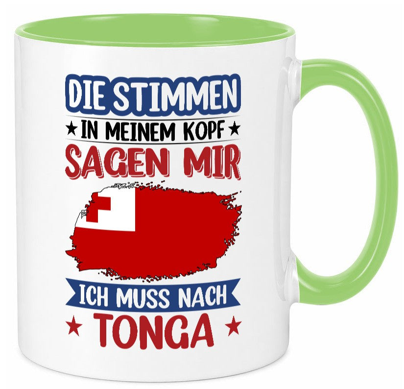 Tonga | Urlaub Stimmen in meinem Kopf Traumland lustiger Spruch Geschenk Humor Tasse