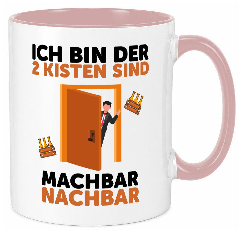 2 Kisten Bier | witziger Spruch Nachbar Einweihung Humor Geschenkidee Tasse