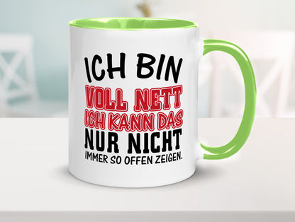 Ich bin voll nett Geschenkidee Humor Tasse