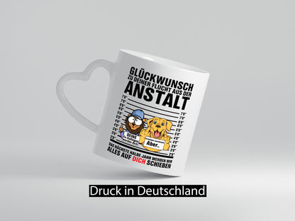 Glückwunsch zu deiner Flucht | Abschiedgeschenk v3 Geschenk Humor Geschenkidee