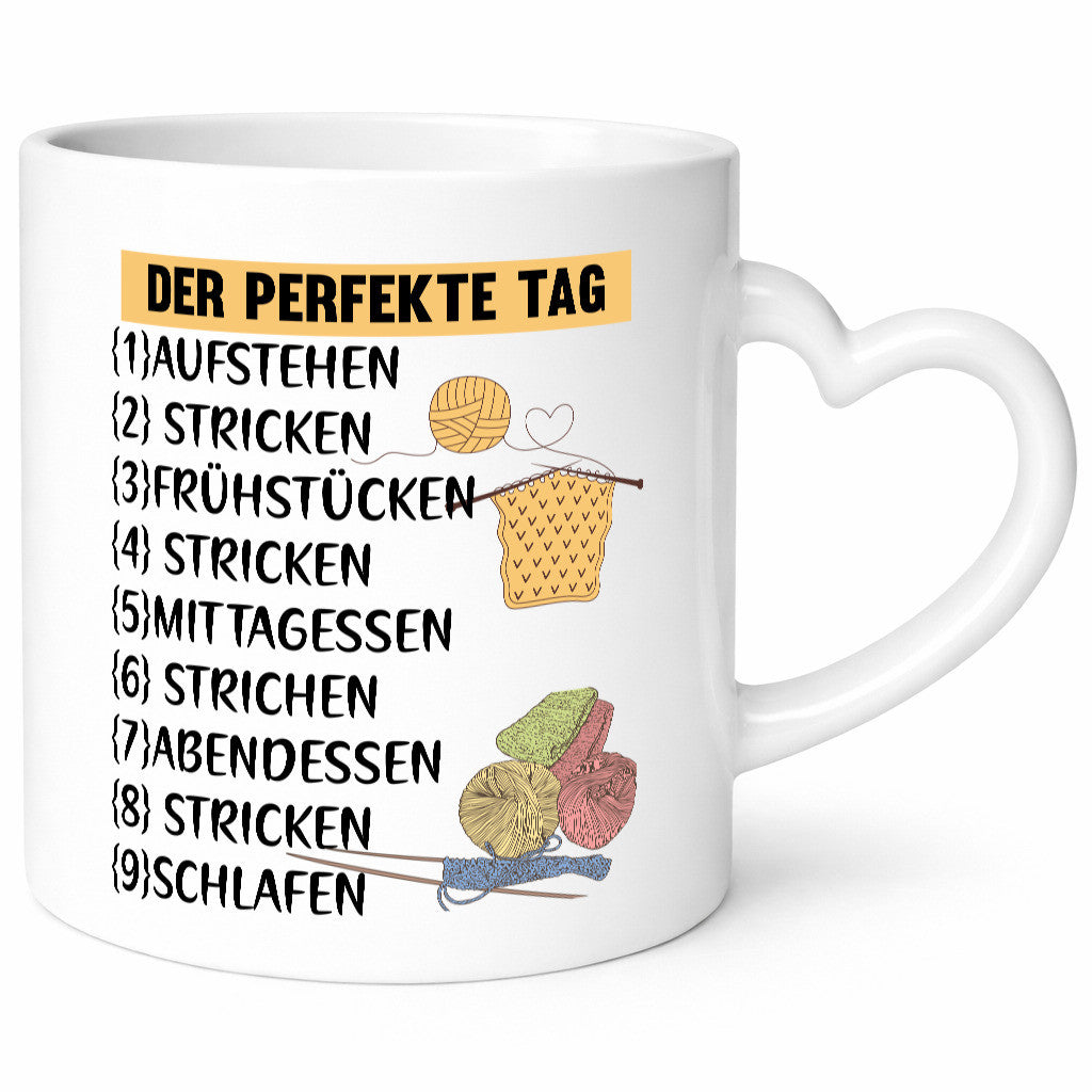 Der Perfekte Tag | Stricken Wolle Nadeln lustig Humor Geschenkidee Geschenk