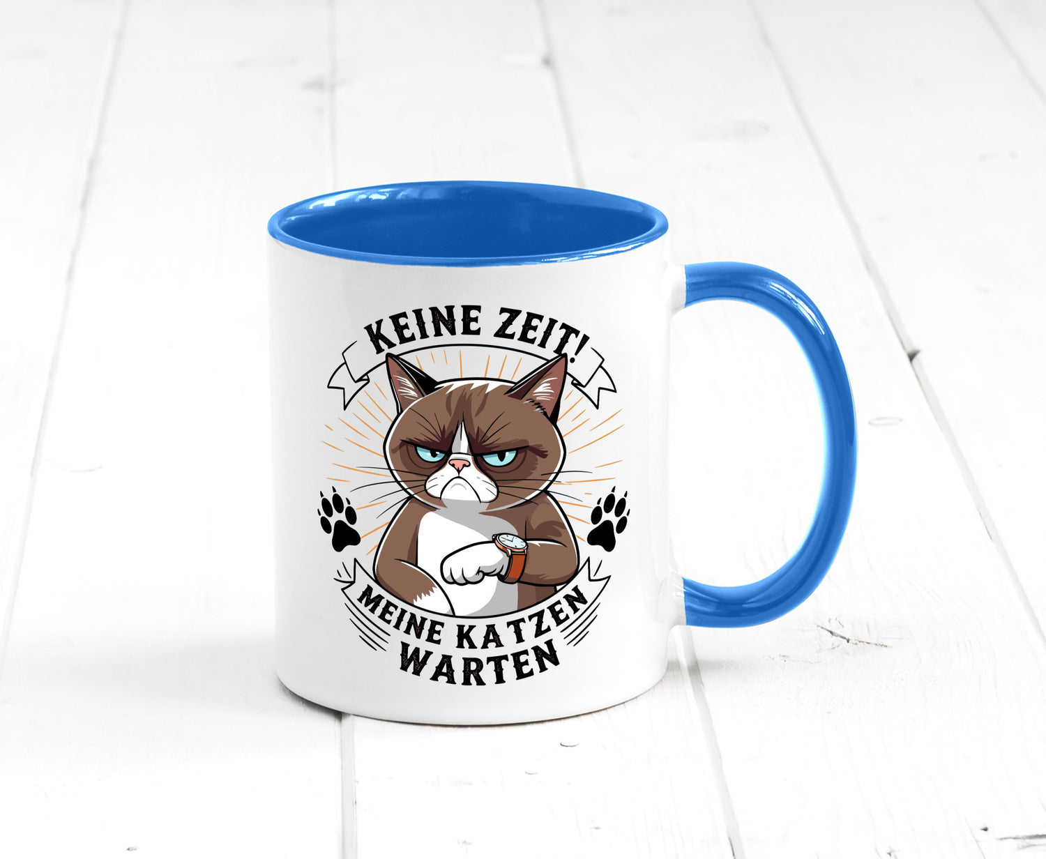 Keine Zeit meine Katzen Warten | Schwarze Katze Geschenkidee Tierliebhaber